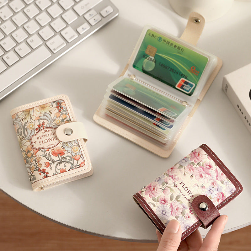 Wholesale Floral Oil Painting Retro Style Multi-card Card Card Holder